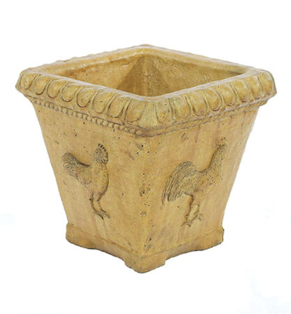 Planter Square Rooster / Hen