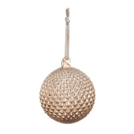 Raz Imports 4 in. CHAMPAGNE QUILTED BALL ORNAMENT