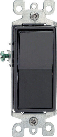 Leviton Decora 15 amps Single Pole Rocker AC Quiet Switch Black 1 pk