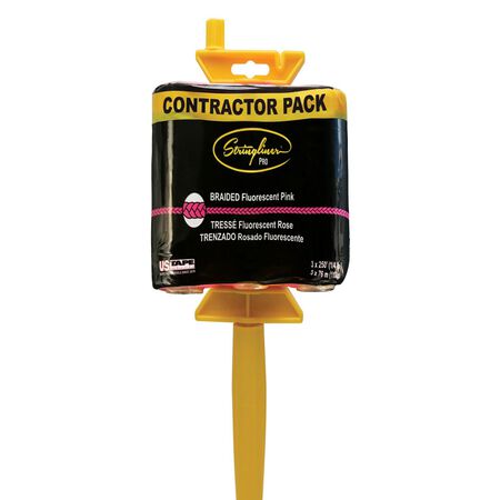 Stringliner PRO Mason's Line and Reel Contractor Pack 250 ft. Fluorescent Pink Fine Braided Line