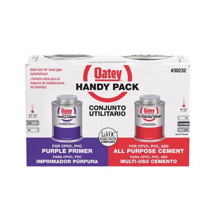 Oatey Handy Pack Clear Primer and Cement For PVC 2 pk