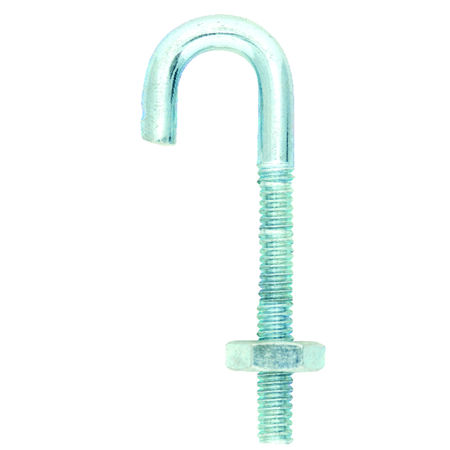 Hampton Medium Zinc-Plated Silver Zinc 0.625 in. L J-Bolt 110 lb 1 pk