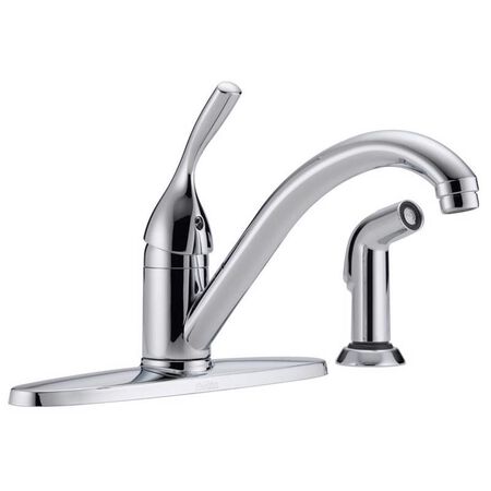 Delta Classic One Handle Chrome Kitchen Faucet Side Sprayer Included
