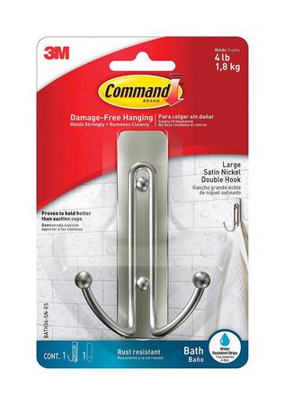 3M COMMAND Large ADHESIVE STRIPS Hook 4.03 in. L PLASTIC 4 lb. 1 pk
