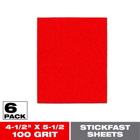 Diablo 5-1/2 in. L X 4-1/2 in. W 100 Grit Aluminum Oxide 1/4 Sheet Sandpaper 6 pk