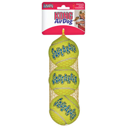 Kong Squeaker For Dog Green Rubber Pet Tennis Balls Medium 3 pk