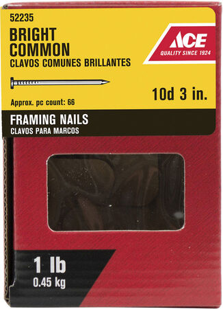 Ace Round 3 in. L Framing Nail Smooth Bright Steel 1 lb.