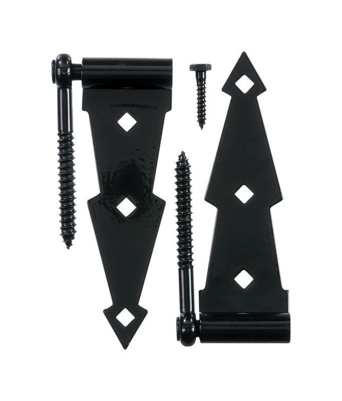 Ace 7 in. H Ornamental Screw Hook Strap Hinge Steel Black 7 in. Stine