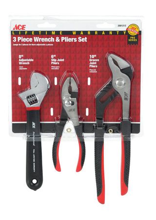 Ace Pro Series Nickel Chrome Steel Plier and Wrench Set