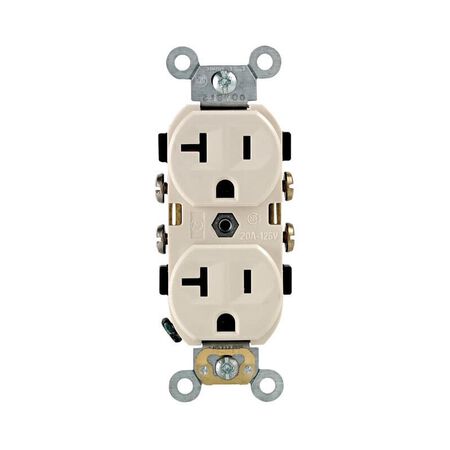 Leviton 20 amps 125 V Duplex Light Almond Outlet 5-20R 1 pk