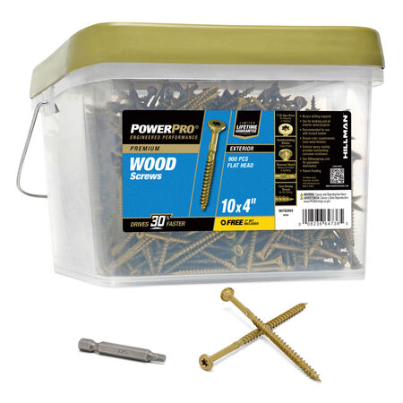 Power Pro Premium Exterior Wood Screws (#10 x 4 in.) - 900 pc