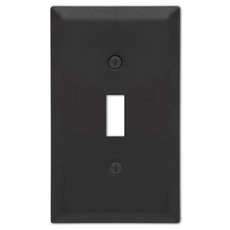 Amerelle Century Matte Black 1 gang Stamped Steel Toggle Wall Plate 1 Pack