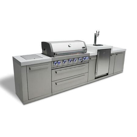 Mont Alpi 6-burner island with a kegerator