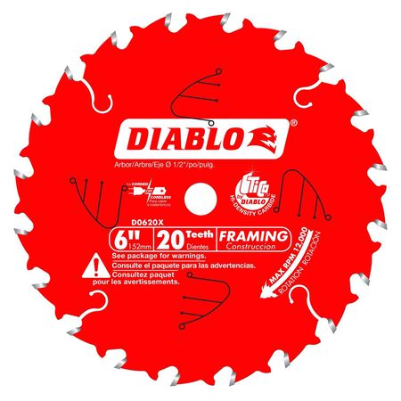 Diablo 6 in. D X 1/2 in. TiCo Hi-Density Carbide Framing Blade 20 teeth 1 pk