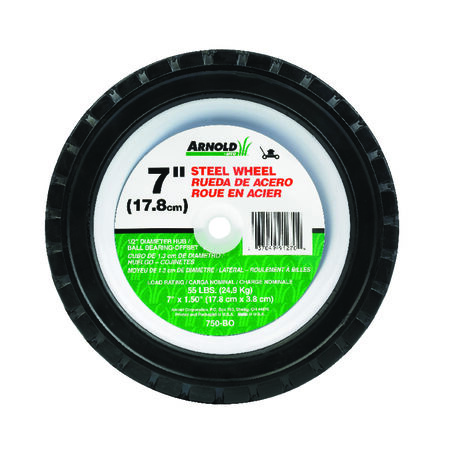 Arnold 1.5 in. W X 7 in. D Steel Lawn Mower Replacement Wheel 55 lb