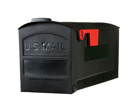 Gibraltar Mailboxes Patriot Classic Plastic Post Mount Black Mailbox