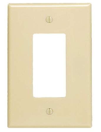 Leviton Ivory 1 gang Plastic Decorator Wall Plate 1 pk