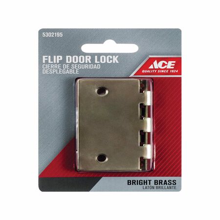 Ace Bright Brass Steel Flip Lock 1 pk