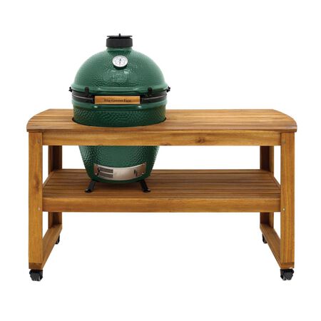 Big Green Egg Custom EGG Table Acacia Wood 31 in. H X 25 in. W X 60 in. L