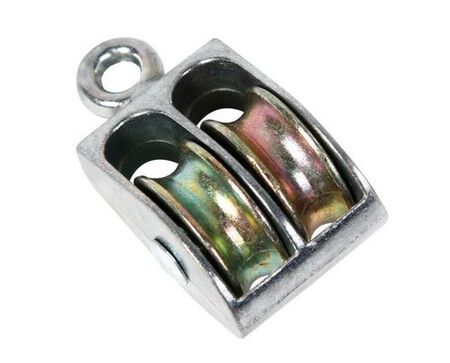 Koch Industries 1 in. D Nickel Steel Rigid Eye Double Sheave Rigid Eye Pulley