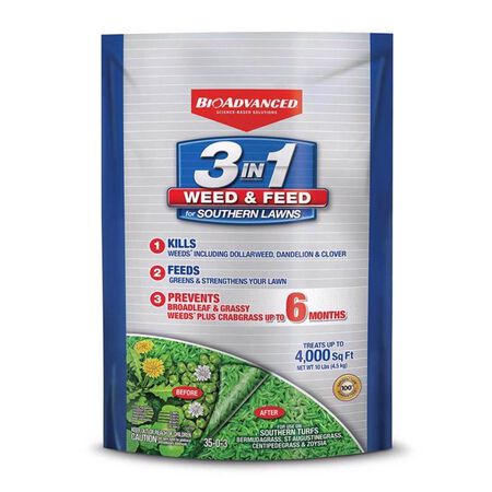 BioAdvanced 3-In-1, Granules, Weed & Feed Lawn Fertilizer For Multiple Grass Types 4000 sq ft