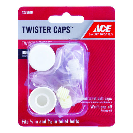 Ace Toilet Bolt Caps White Plastic