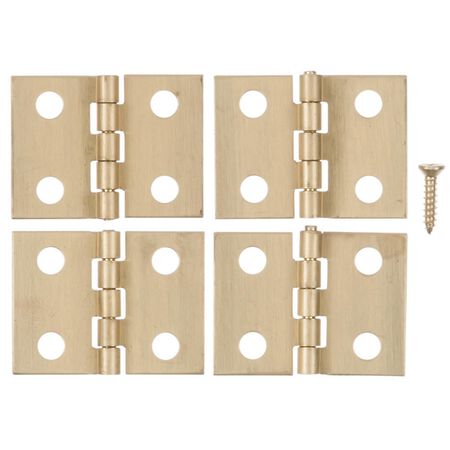 Ace 1 in. W X 3/4 in. L Polished Brass Brass Broad Hinge 4 pk