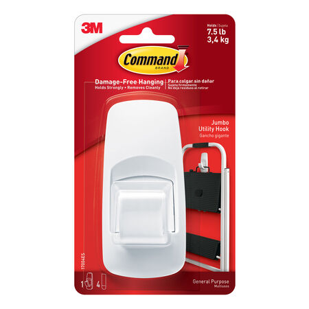 3M Command Jumbo Plastic Hook 4.25 in. L 1 pk