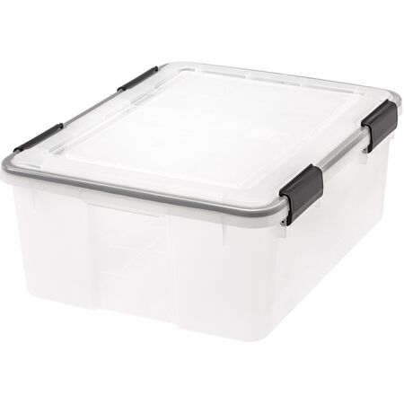 IRIS WEATHERPRO 30 qt Clear Storage Box 7.75 in. H X 15.75 in. W X 19.7 in. D Stackable