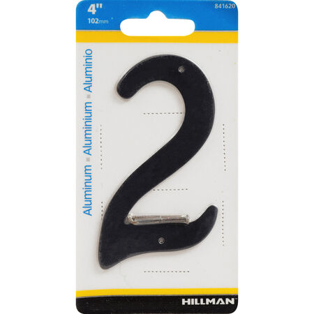 Hillman 4 in. Black Aluminum Nail-On Number 2 1 pc