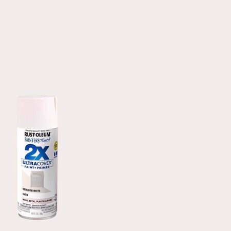 Rust-Oleum Painter's Touch 2X Ultra Cover Satin Heirloom White Paint+Primer Spray Paint 12 oz