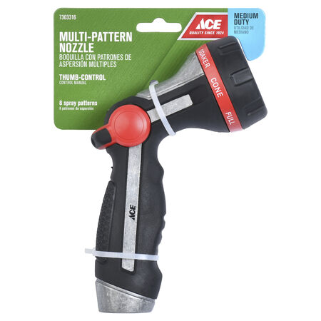 Ace 8 Pattern Multi-Pattern Metal Hose Nozzle