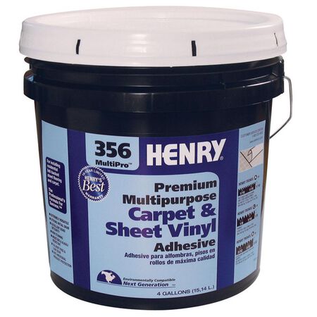 Henry 356 MultiPro Premium Multipurpose High Strength White Carpet & Sheet Vinyl Adhesive 4 gal