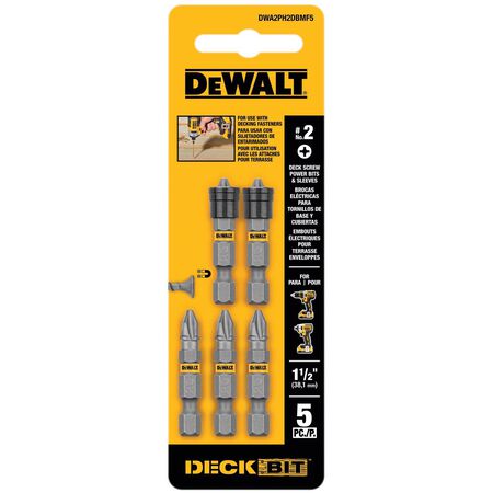 DEWALT Max Fit Phillips #2 X 1.5 in. L Screwdriver Bit Set Steel 5 pk