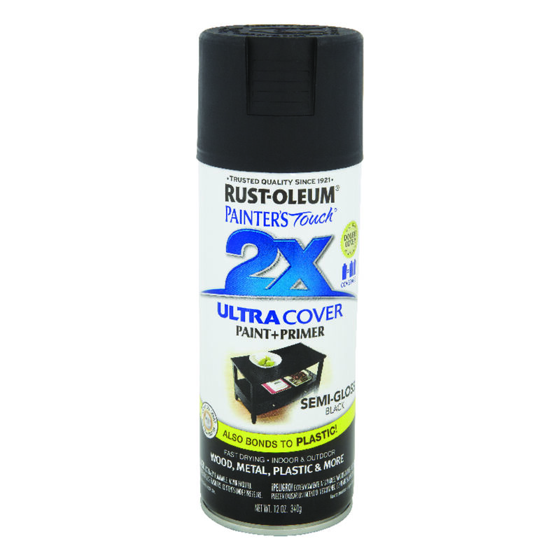 Rust Oleum Painter S Touch 2x Ultra Cover Semi Gloss Black Spray Paint 12 Oz Stine Home Yard The Family You Can Build Around