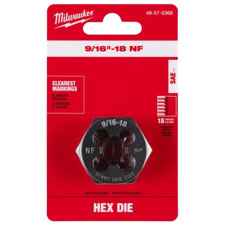Milwaukee SAE 9/16-18 NF 1-7/16 in. Hex Threading Die