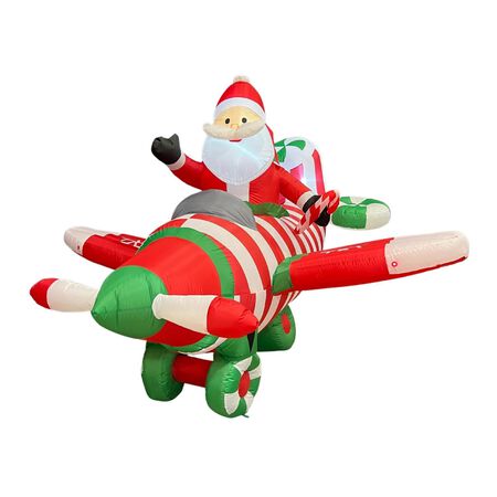Celebrations 6.5 ft. Santa in Plane Inflatable