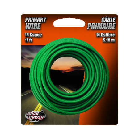Coleman Cable 17 ft. 14 Ga. Primary Wire Green