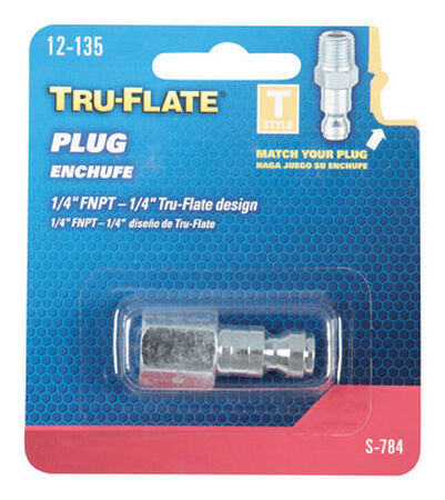 Tru-Flate Steel Air Plug 1/4 in. FNPT Female T