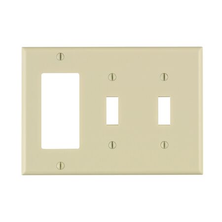 Leviton Light Almond 3 gang Thermoset Plastic Decorator/Toggle Wall Plate 1 pk