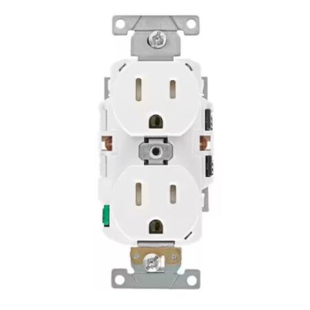 Leviton Lever Edge 15 amps 125 V White Outlet 5-15R 1 pk