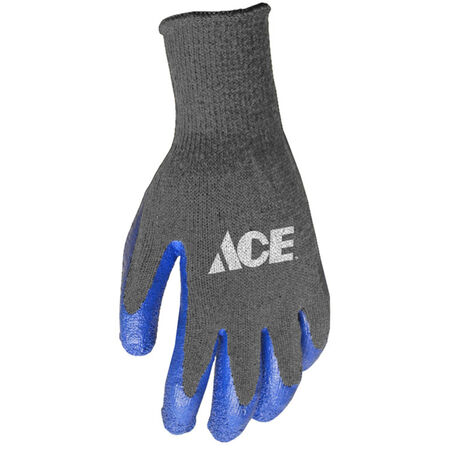 Ace Men's Indoor/Outdoor Coated Work Gloves Blue/Gray L 1 pair