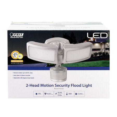 Feit Electric Motion-Sensing Hardwired LED Gray Security Floodlight