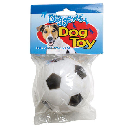 Digger's Black/White Soccer Ball Vinyl Dog Toy Medium 1