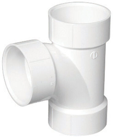 Charlotte Pipe Schedule 40 6 in. Hub X 6 in. D Hub PVC Sanitary Tee 1 pk