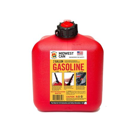 Midwest Can Quick Flow Spout Plastic Gas Can 2 gal