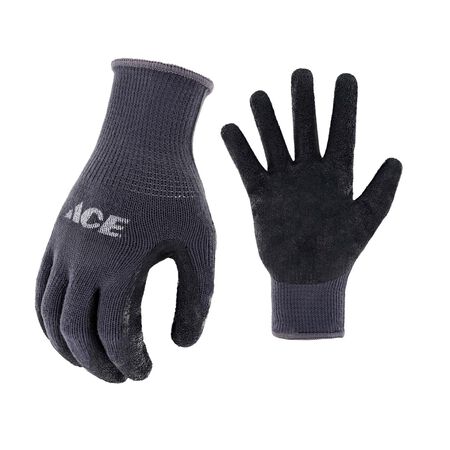 Ace Men's Indoor/Outdoor Coated Work Gloves Blue/Gray M 1 pair