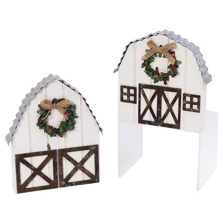 Gerson Multicolored Festive Barn Indoor Christmas Decor 9.25 in.