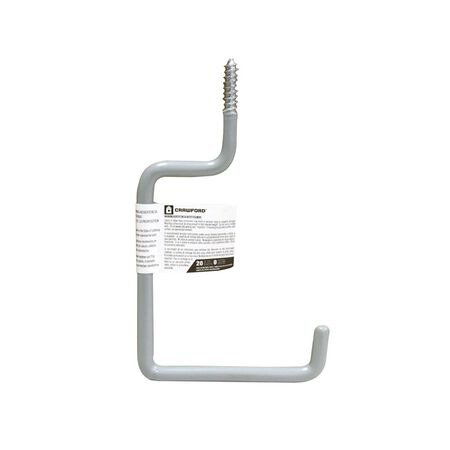 Crawford 7 in. L Vinyl Coated Gray Steel Large Storage Hook 20 lb. cap. 1 pk