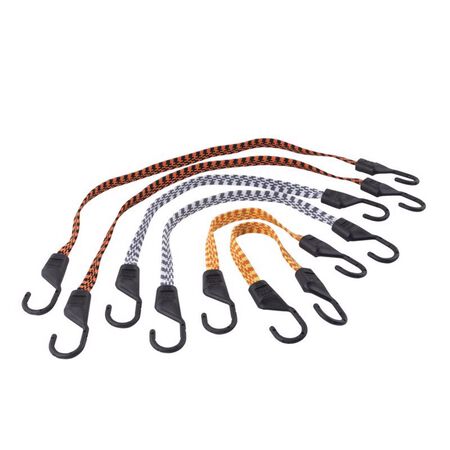 Keeper Assorted Flat Bungee Cord 18 in. L X .0787 in. 6 pk